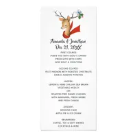 Retro Vintage Reindeer Christmas Wedding Menu