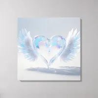 *~* Opal Crystal Heart Angel Wings AP78  Canvas Print