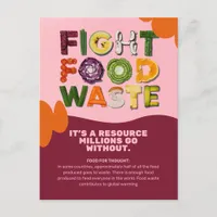 Fight Food Waste Educational Poster Postcard