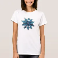 Blue and Red Snowflake Let it Snow T-Shirt