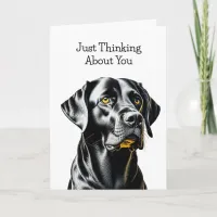 Black Lab Dog Lovers | Just Thinking About You Card