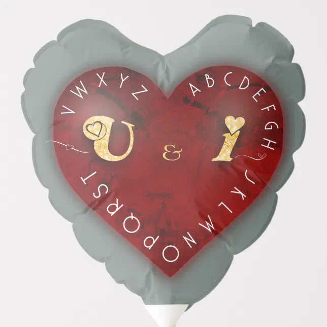 You and I - alphabet game on a red heart Balloon