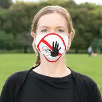 Halt Warning Hand Stop Sign Distancing Symbol Adult Cloth Face Mask