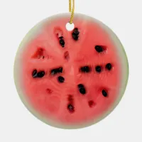 Watermelon Pun Personalized Christmas Ceramic Ornament