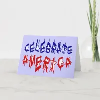 Celebrate America Flag Font #2 Card