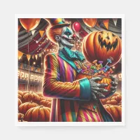 Scary Clown with Jack O' Lantern Halloween Napkins