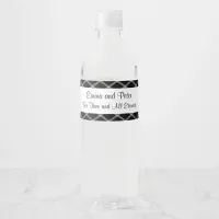 White and Black Diamonds Romantic Sentiment Water Bottle Label