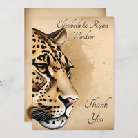 Cheetah Flat Thank You Card