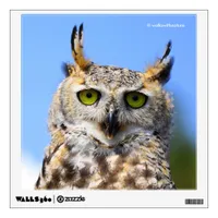 Staring Contest with a Beautiful Great Horned Owl Wall Sticker