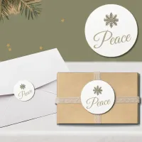 White and Gold Snowflake Sticker | Peace