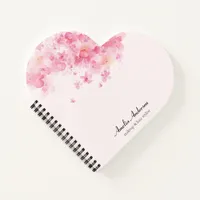 Floral Pink Makeup Artist Hair Stylist Business Notebook