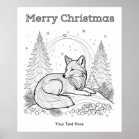 Winter Wildlife Red Fox Christmas Coloring Poster