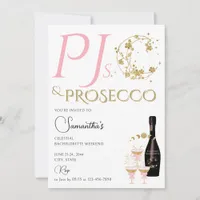 Celestial Pajama Party PJs & Prosecco Bachelorette Invitation