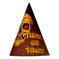 Trick or treat frightening Halloween skull Party Hat