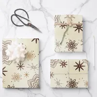 Ivory Gold Star pattern Wrapping Paper Sheets