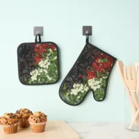 Colorful chopped Food Oven Mitt & Pot Holder Set