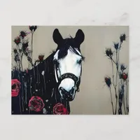 Horse and Roses Postcard