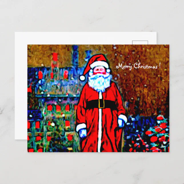 Santa in the city for Christmas Postcard