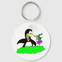 Penguin and Leprechaun Keychain