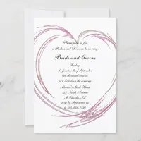 Pink Heart Wedding Rehearsal Dinner Invitation