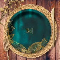 Moonlight Romance Wedding Emerald Green ID881 Paper Plates