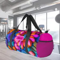 Floral pattern in boho style, custom  duffle bag