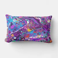 Purple, Blue Colorful Bubbles Abstract Modern   Lumbar Pillow