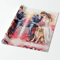 Beautiful Wedding Couple Watercolour Wrapping Paper