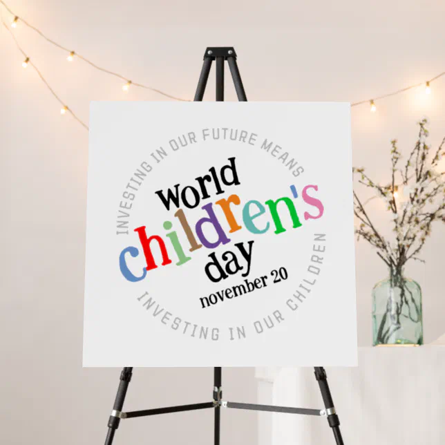 Colorful Happy World Children's Day  Foam Board