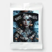 Pretty Gothic Witch with Tattoos Halloween Party Margarita Drink Mix