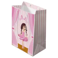 Pink Ballerina theme Birthday Party Guest Thanks Medium Gift Bag