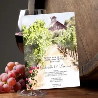 Vineyard and Red Barn Watercolor Rehearsal Dinner Invitation