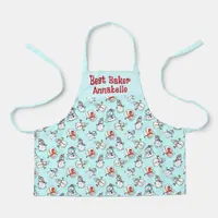  Cute Snowman Girls Name Mint Green Apron