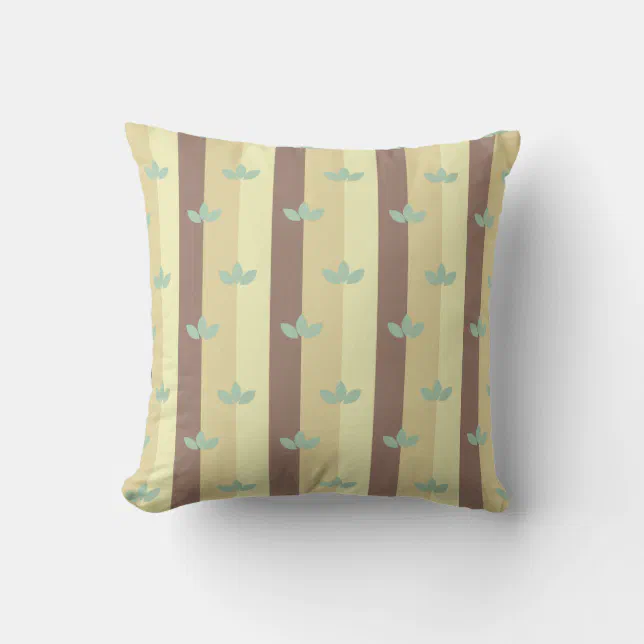 blue leaves throw pillow