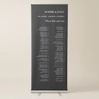 80 Guest Black Alphabetical Seating Chart Retractable Banner