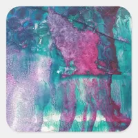 Ink Spilled Abstract Square Sticker