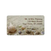 Beach Seashells and Sand Coastal Theme Label