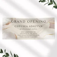 Abstract Watercolor Gold Circles Salon Opening Banner