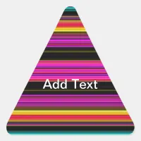 Thin Colorful Stripes - 2 Triangle Sticker