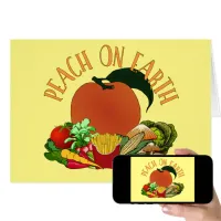 Peach on Earth Funny Christmas Pun Card