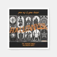 Halloween Tarot Orange Cosplay Spooktacular Party Napkins