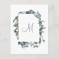 Botanical Monogram Wedding Invite Postcard