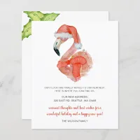 Budget Santa Flamingo We've Moved Holiday Card