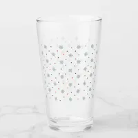 Christmas snowflakes and dots pattern glass