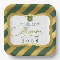 Green 2 School College University Graduation Day Paper Plates