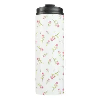 Watercolor Pink Red Roses Hand Painted Thermal Tumbler