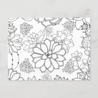 Coloring Floral Pattern Illustration  Postcard