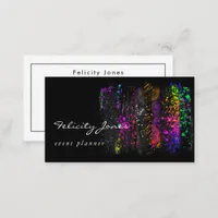 Black and Neon Brush Strokes Business Card