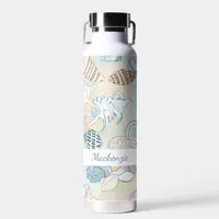 Personalized Beach Seashells Summer Water Bottle