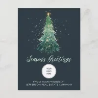 Vintage Christmas Tree Company Logo Business  Holiday Postcard